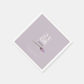 En Papier Mariage Floral Sparkles Date Mauve ID889 serviette (Coin)