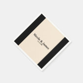 En Papier Mariage rond chic noir et crème élégante serviette (Coin)