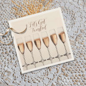 En Papier Mariage serviette rangée de lunettes de champagne