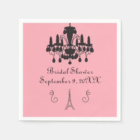 En Papier Mariage Thème Parisien - Serviette (Devant)