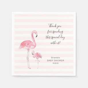 En Papier Mère et fille baby shower flamingo serviette