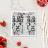 En Papier Mignon Alpacca Lama Animal Décor Serviette Serviet (En situation)