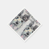 En Papier Mignon Alpacca Lama Animal Décor Serviette Serviet (Coin)