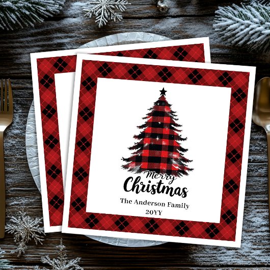 En Papier Modèle de serviette d'arbre de Noël de style Buffa