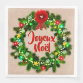 En Papier Modifier le texte serviette de table joyeux noël d (Devant)
