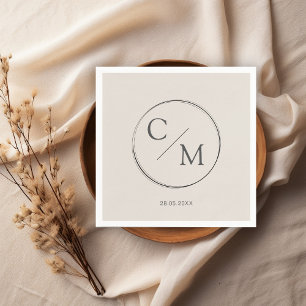 En Papier Monogramme simple et élégant Serviette serviettes