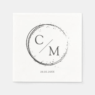 En Papier Monogramme simple et élégant Serviette serviettes