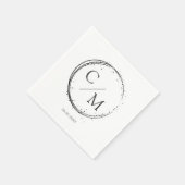 En Papier Monogramme simple et élégant Serviette serviettes (Coin)