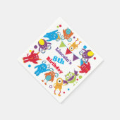 En Papier Monster Anniversaire Bash personnalisées serviette (Coin)
