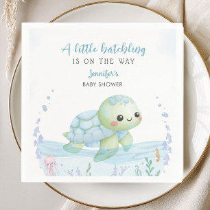 En Papier Moufle Tortue de Mer Garçon Baby Shower Serviette