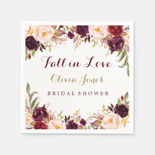 En Papier Nappe de serviette de douche de mariage floral Bou