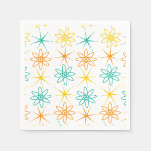 En Papier Nifty fifties - atomes et étoiles serviette