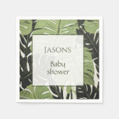 En Papier Nom de baby shower feuille tropical serviette (Devant)
