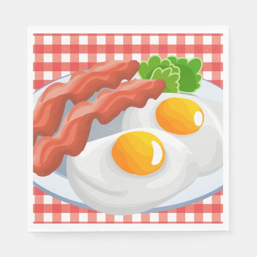 En Papier OEufs mignons bacon party Petit déjeuner serviette (Devant)