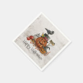 En Papier Oiseau noir d'Halloween et Citrouilles | Serviette (Coin)