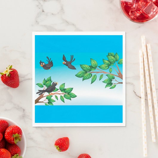 En Papier Oiseaux Dans Une Serviette D'Arbre