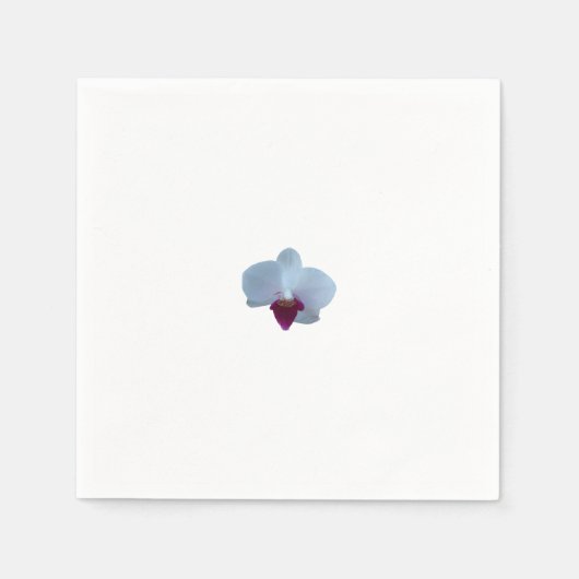 En Papier Orchidée blanche avec violet sur la serviette (Devant)