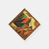 En Papier pack de serviette orange art déco (Coin)