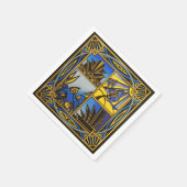 En Papier Pack serviette bleu Art déco (Coin)