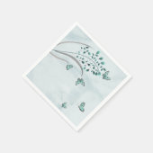 En Papier papillons bleus serviette florale (Coin)