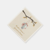 En Papier Pêche + Fleurs Bleues Mariage de automne serviette (Coin)