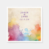 En Papier Peinture brillante éclaboussures mariage serviette (Devant)