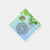 En Papier Perroquets et graines labyrinthe sur les serviette (Coin)