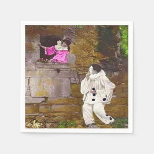 En Papier Pierrot et serviette de cocktail de Columbine