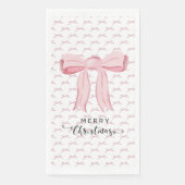 En Papier Pink Bow Joyeux Noël Serviette d'hôte (Devant)