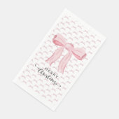 En Papier Pink Bow Joyeux Noël Serviette d'hôte (Coin)
