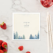 En Papier Pins doux mariage serviette (En situation)