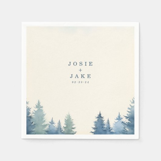 En Papier Pins doux mariage serviette (Devant)