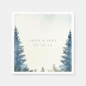 En Papier Pins verts mariage serviette (Devant)