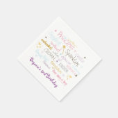 En Papier PRINCESS PARTY Words mignon Anniversaire serviette (Coin)