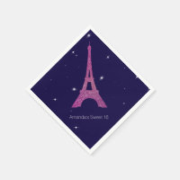 Purple Paris Thème Sweet 16 Anniversaire serviette