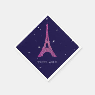 En Papier Purple Paris Thème Sweet 16 Anniversaire serviette
