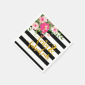 En Papier Quarante et fabuleuse serviette - Bandes noires/bl (Coin)