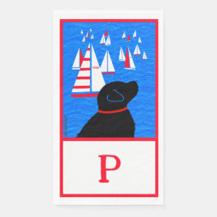 En Papier Regatta Day Black Chien Tissu Serviette d'hôte