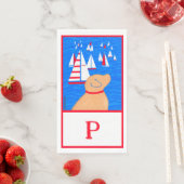 En Papier Regatta Day Chien Jaune Draps Serviette d'hôte (En situation)