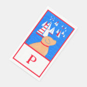 En Papier Regatta Day Chien Jaune Draps Serviette d'hôte (Coin)