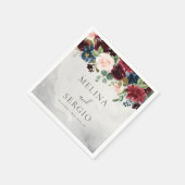 En Papier Rose classique Fleurs de pivoine Mariage serviette (Coin)