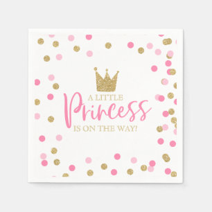 En Papier Rose et or de serviette de partie de princesse