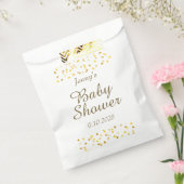 En Papier Sachets de Baby Shower / Sprinkle à Cœurs Dorés (Scellé)