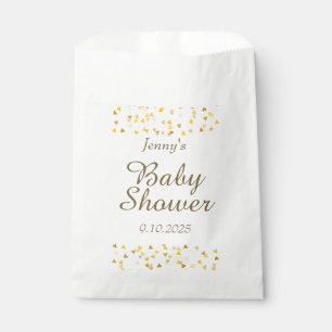 En Papier Sachets de Baby Shower / Sprinkle à Cœurs Dorés