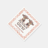 En Papier Saint-Vache jumeaux Baby shower rustique serviette (Coin)