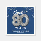 En Papier Salutations à 80 ans Adulte Anniversaire serviette (Devant)