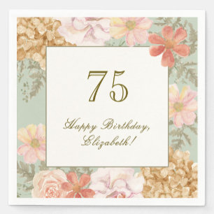 En Papier Serviette 75e anniversaire couleur automnale flora