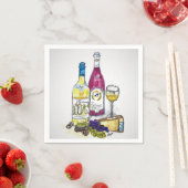 En Papier Serviette à cocktails - Vin et fromage (En situation)