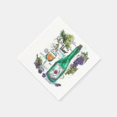 En Papier Serviette à cocktails - Vin et fromage (Coin)