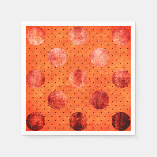 En Papier Serviette à pois orange et cuivre